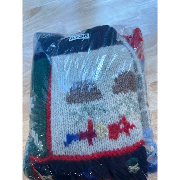 Vintage Wool & Angora Teacher's Knit Sweater Bunnies Rooster & Apple Sz Small JL - Picture 10 of 10